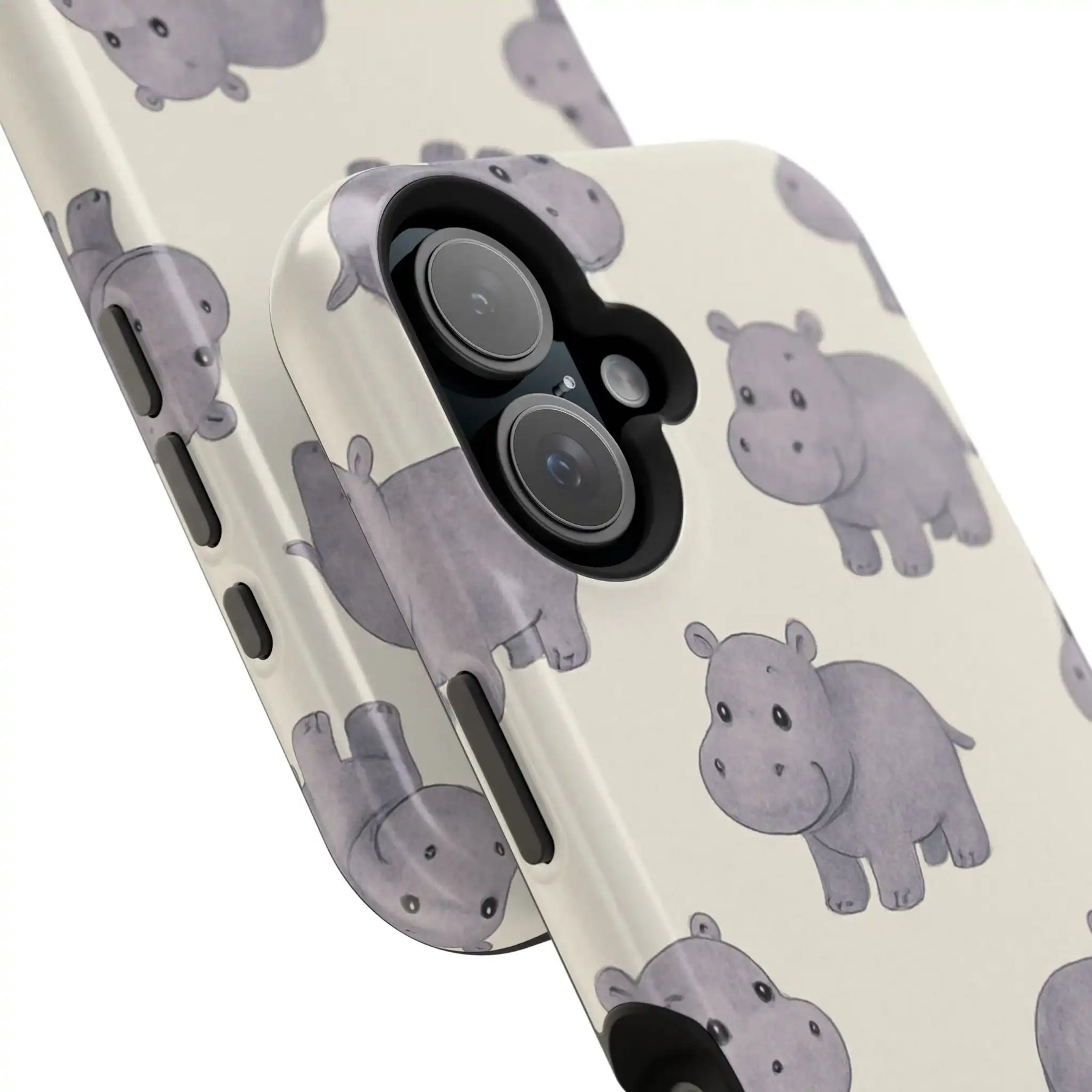 Cute Tiny Hippo Magnetic Impact-Resistant Phone Case