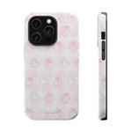 Strawberry Hearts MagSafe Compatible Phone Case | 'Paint it your way' Pink Plaid Impact-Resistant