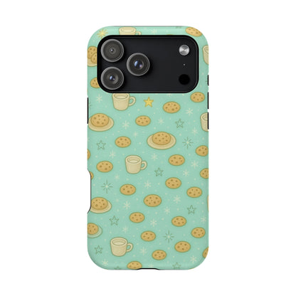 Cookie & Coffee Pattern Tough iPhone Case — Impact-Resistant