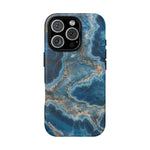Blue Agate Marble iPhone Case —with MagSafe - Shamo's