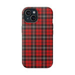 Funda para iPhone resistente a impactos con cuadros escoceses rojos | Compatibilidad con MagSafe
