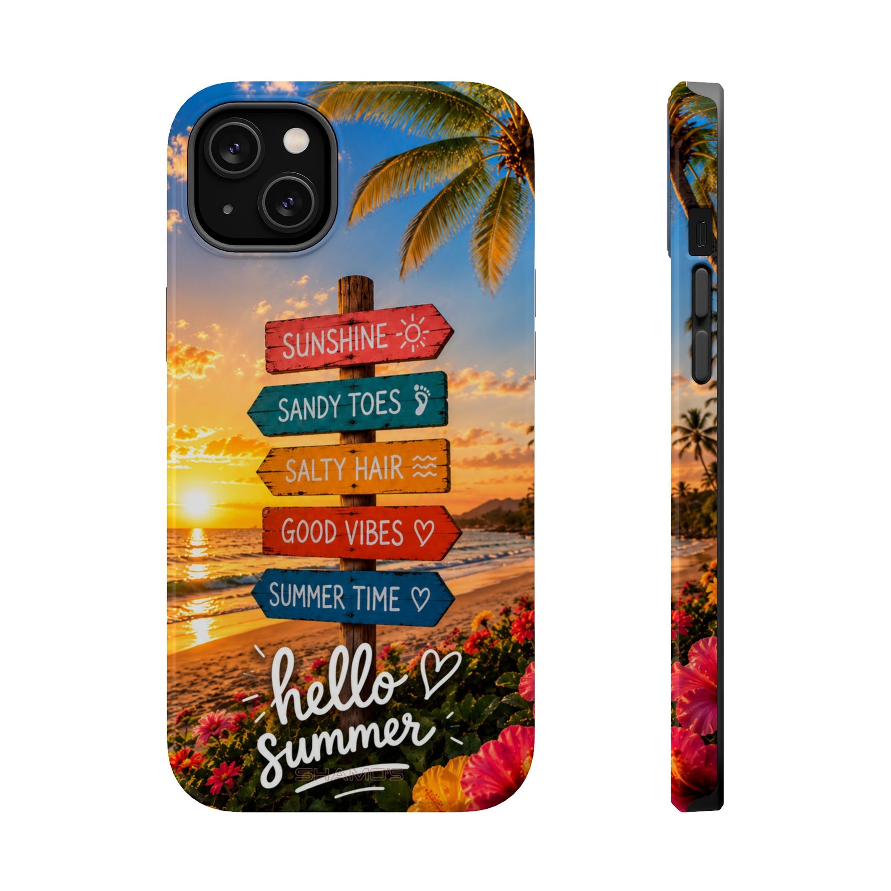 Hello Summer Phone Case — Tropical Beach MagSafe Impact-Resistant Case