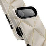 Beige Gold Geometric Luxury Series iPhone Case with MagSafe  Shamo's