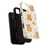 Honey Teddy Bear iPhone Case — Yellow Bee & Honey Pot Design with MagSafe