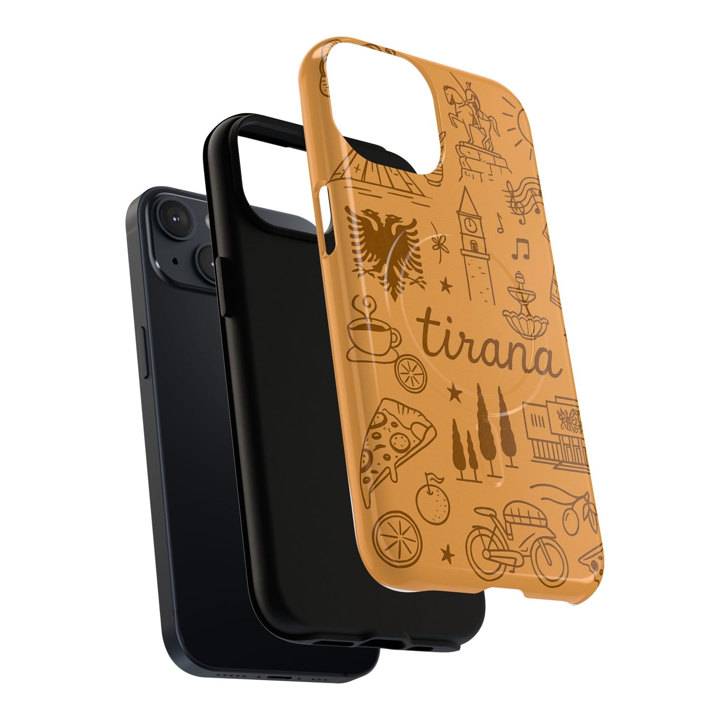 Tirana Illustrated Hand-Drawn iPhone Case — Albanian Landmarks & Icons | MagSafe compatible