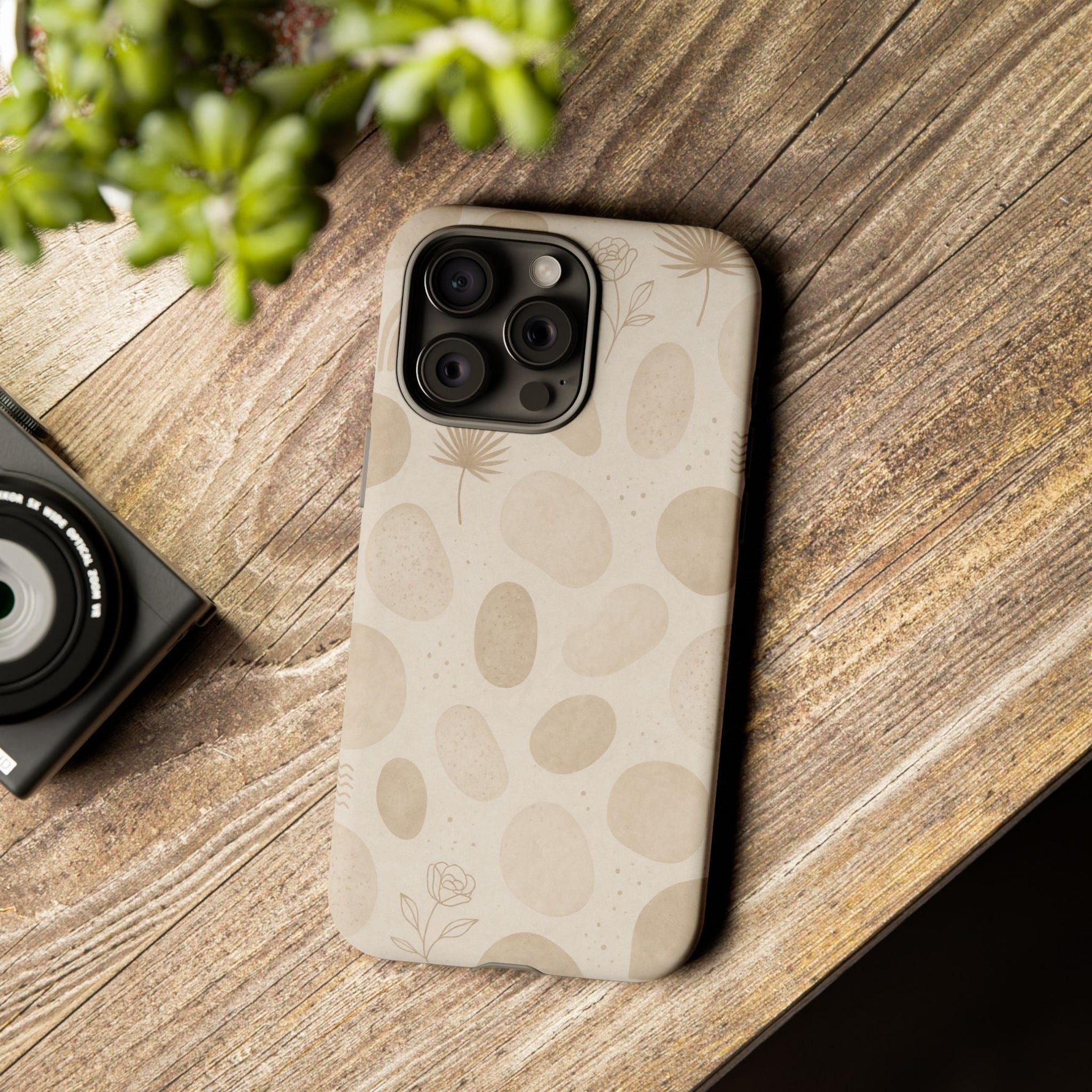 Neutral Pebble Pattern Tough iPhone Case  Shamo's