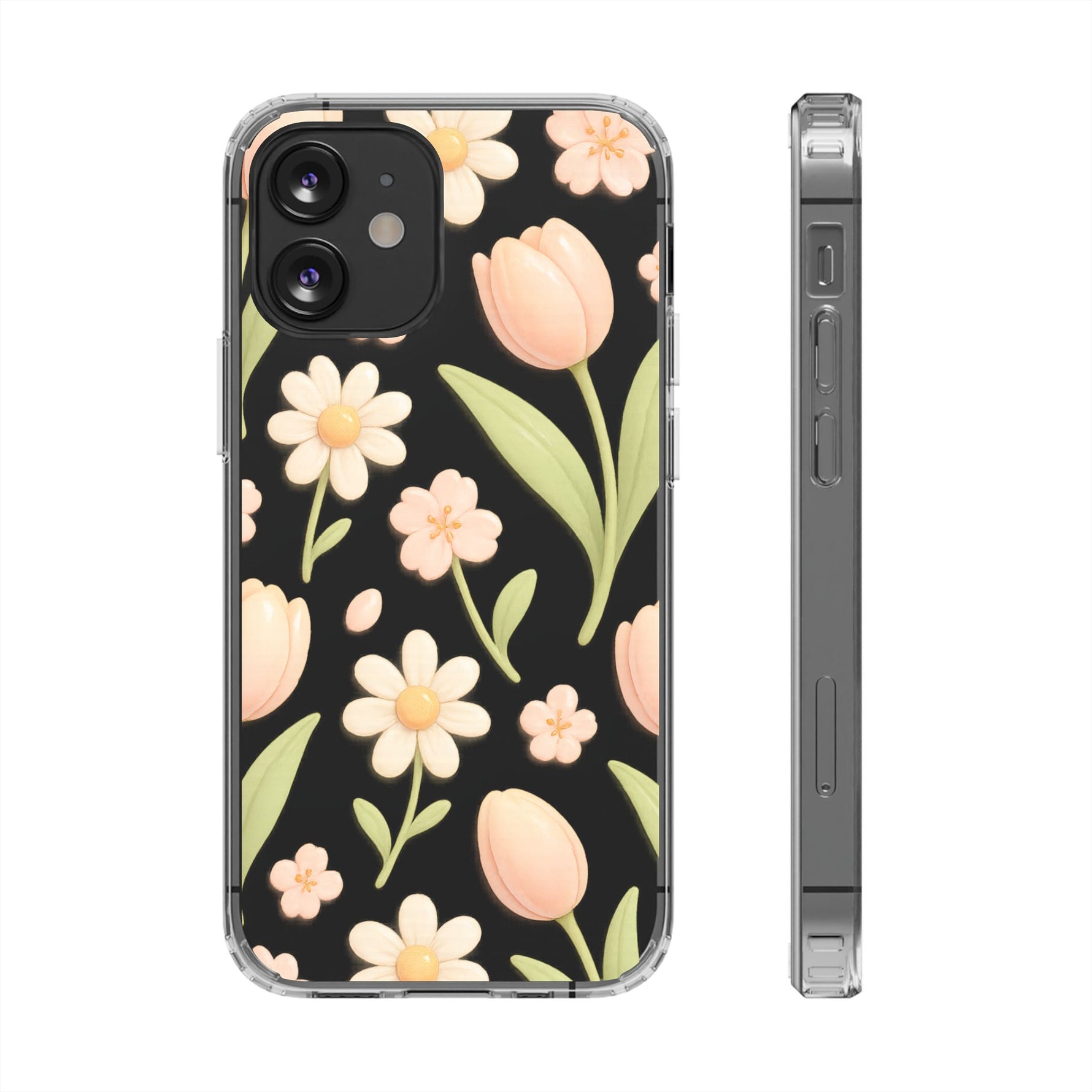 Floral Impact-Resistant Clear iPhone Case - Shamo's