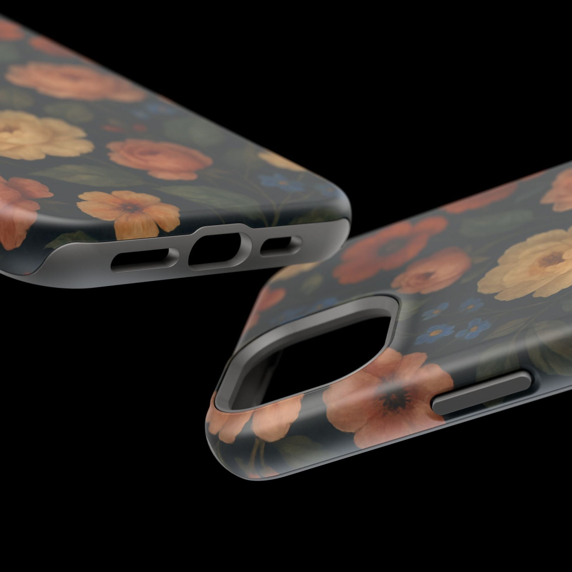 Floral Vintage Rose Magnetic Impact iPhone Case with MagSafe  Shamo's