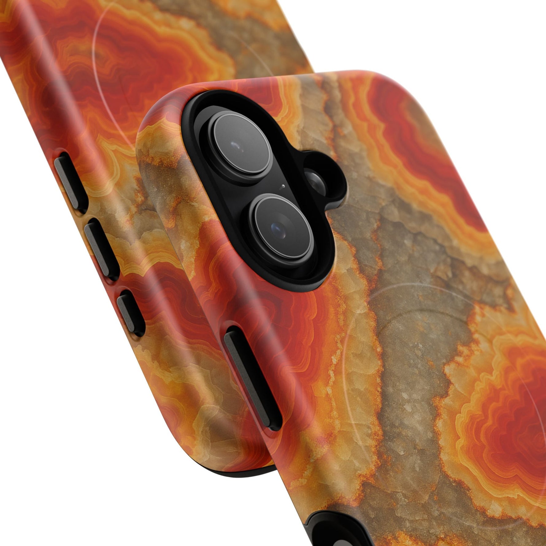 Agate Glow Marble iPhone Case Orange Geode Stone Design with MagSafe  Shamo's