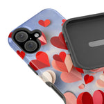 3D Paper Hearts Valentine Love iPhone Case with MagSafe Compatibility, Personalizable - iPhone 17 Pro Max / Glossy - Shamo's