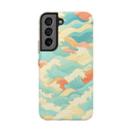 Ocean Wave Tough Phone Case — Pastel Retro Surf Pattern  Shamo's Samsung Galaxy S22