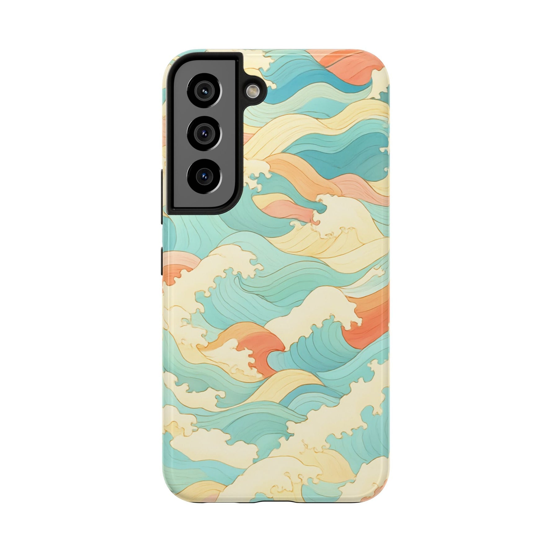 Ocean Wave Tough Phone Case — Pastel Retro Surf Pattern  Shamo's Samsung Galaxy S22