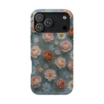Frozen Floral Vintage Roses & Daisies iPhone Case with MagSafe compatibility  Shamo's iPhone 17 Pro Max / Glossy