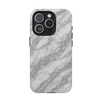 Silver Mist Marble iPhone Case with MagSafe - iPhone 15 Pro / Matte - Shamo's
