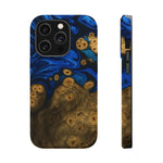 Blue Swirl & Burl Wood Impact iPhone Case | MagSafe compatible  Shamo's iPhone 14 Pro / Matte