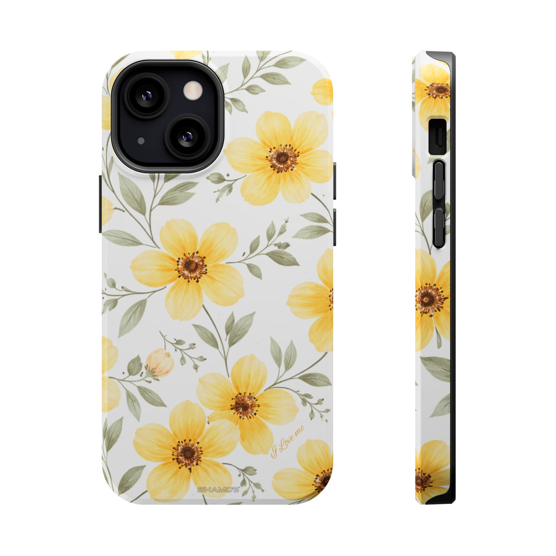 Yellow Flowers Summer Floral Magnetic Impact-Resistant iPhone Case with MagSafe Compatibility - iPhone 13 Mini / Glossy - Shamo's