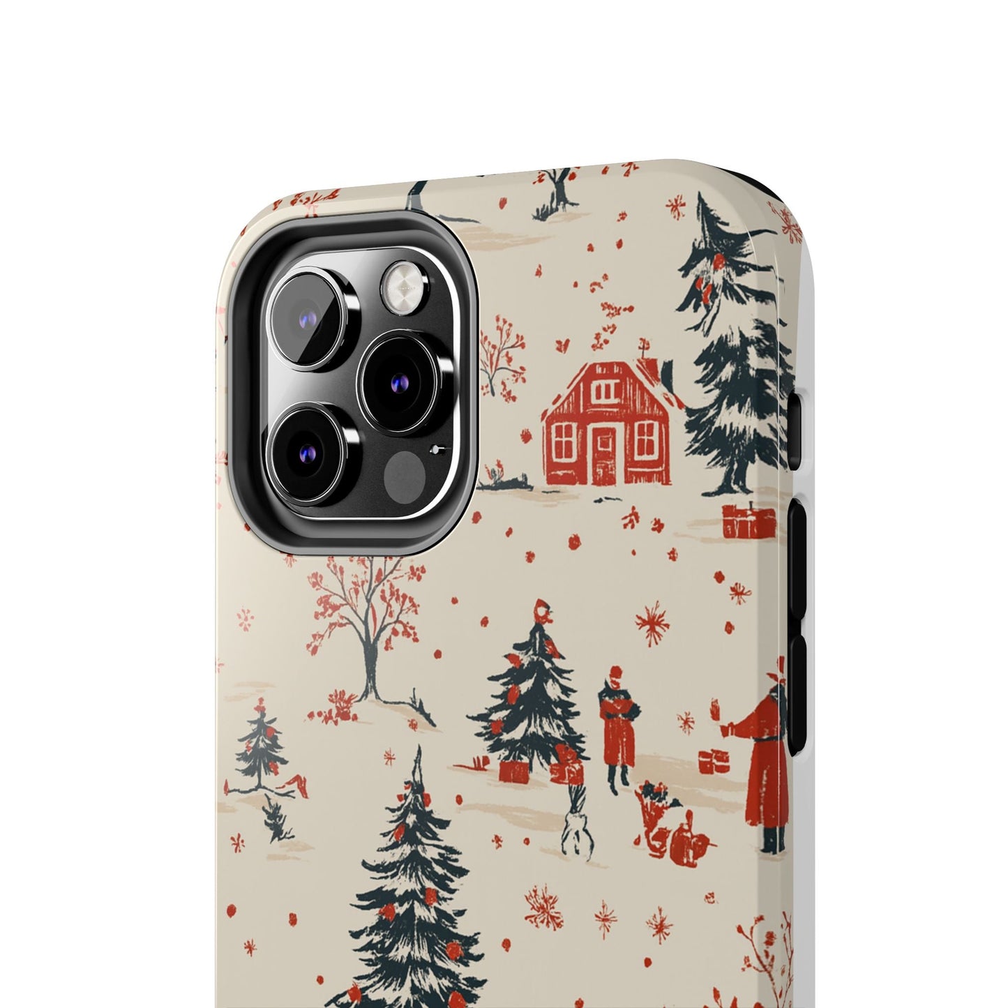Winter Village Holiday Tough iPhone Case — Vintage Holidays & Snow Scene