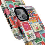 Vintage Romantic Love Stamp iPhone Case | Tough Protection + MagSafe