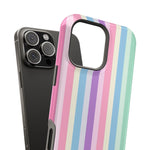 Pastel Stripe MagSafe Compatible Magnetic Impact-Resistant Phone Case - iPhone 17 / Glossy - Shamo's
