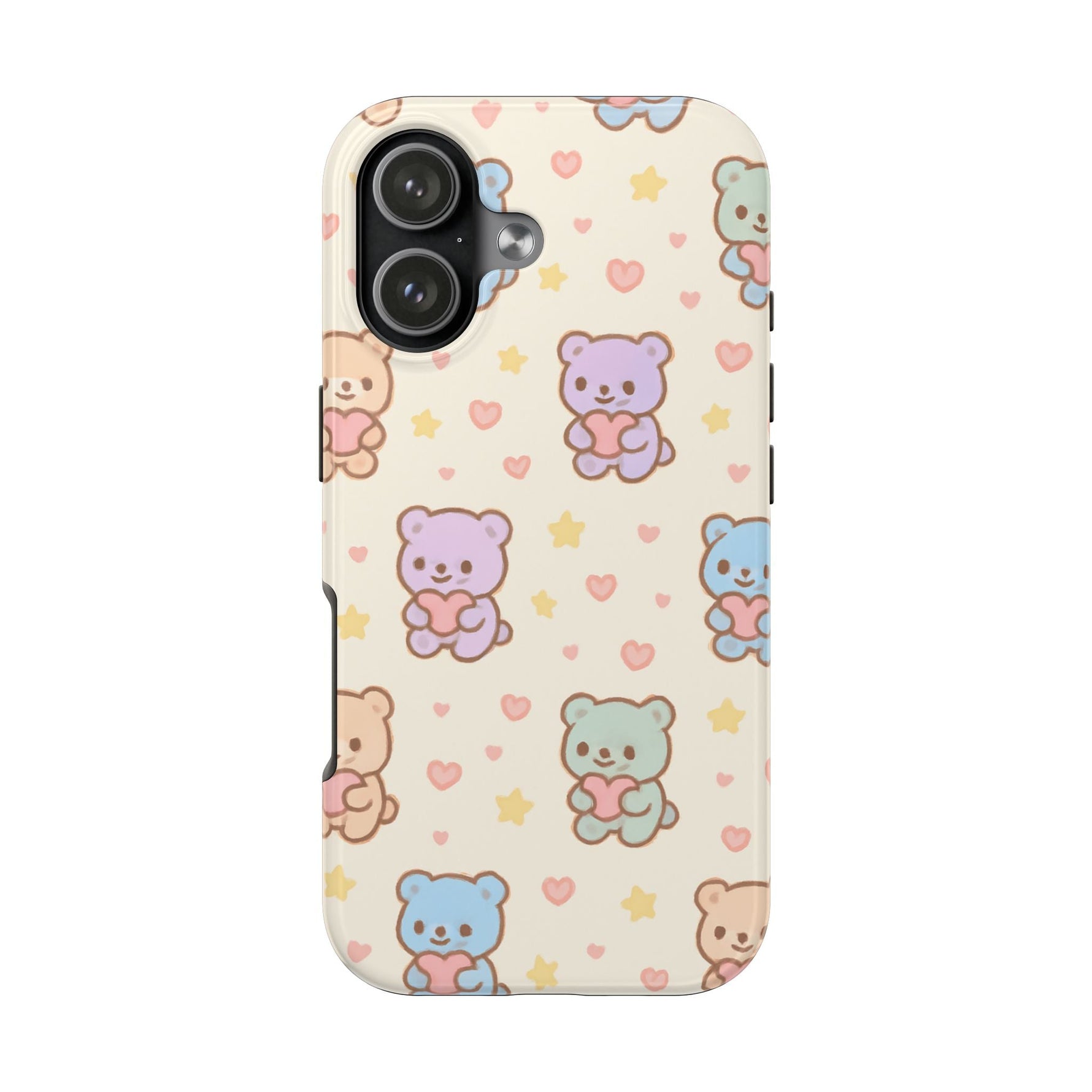 Cute Pastel Bear Impact Phone Case | Heart & Star Kawaii Pattern  Shamo's iPhone 17