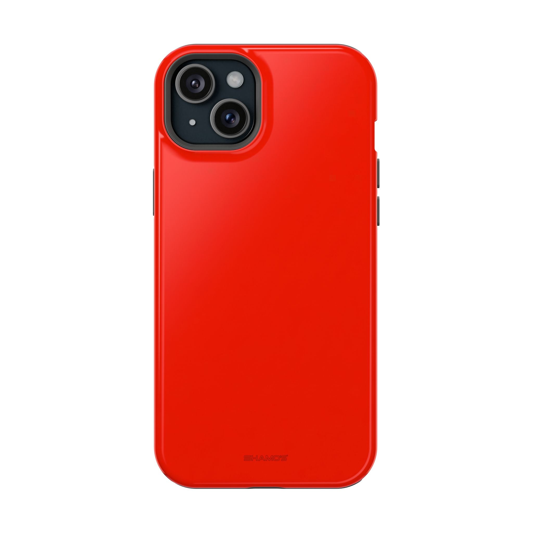 Electric Red Solid Color MagSafe Compatible Impact-Resistant iPhone Case | Slim Protective Cover - iPhone 15 Plus / Glossy - Shamo's