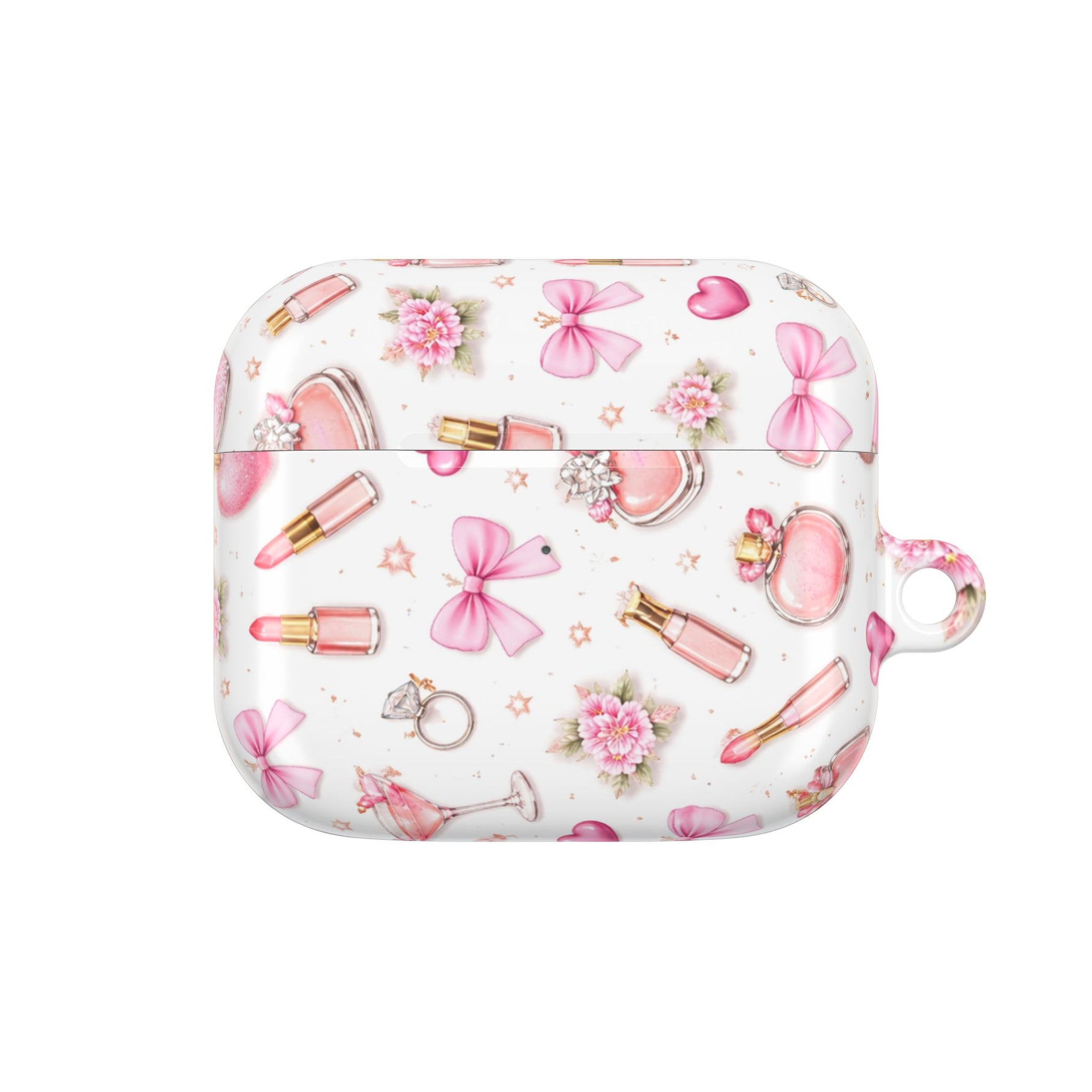 AirPods Case, Pink Beauty Boss Lady Makeup Pattern Silicone Protective Cover