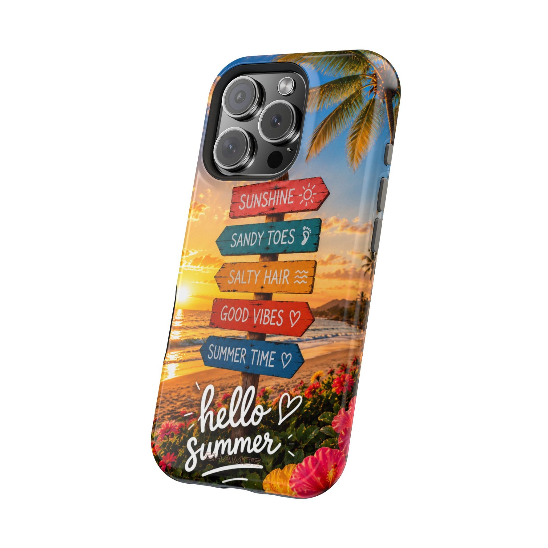 Hello Summer Phone Case — Tropical Beach MagSafe Impact-Resistant Case