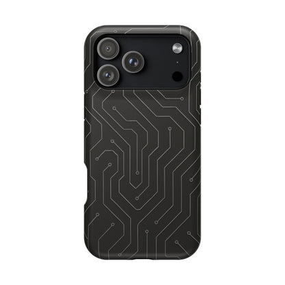 Black Circuit Board Design iPhone Case | MagSafe  Shamo's iPhone 17 Pro Max / Matte