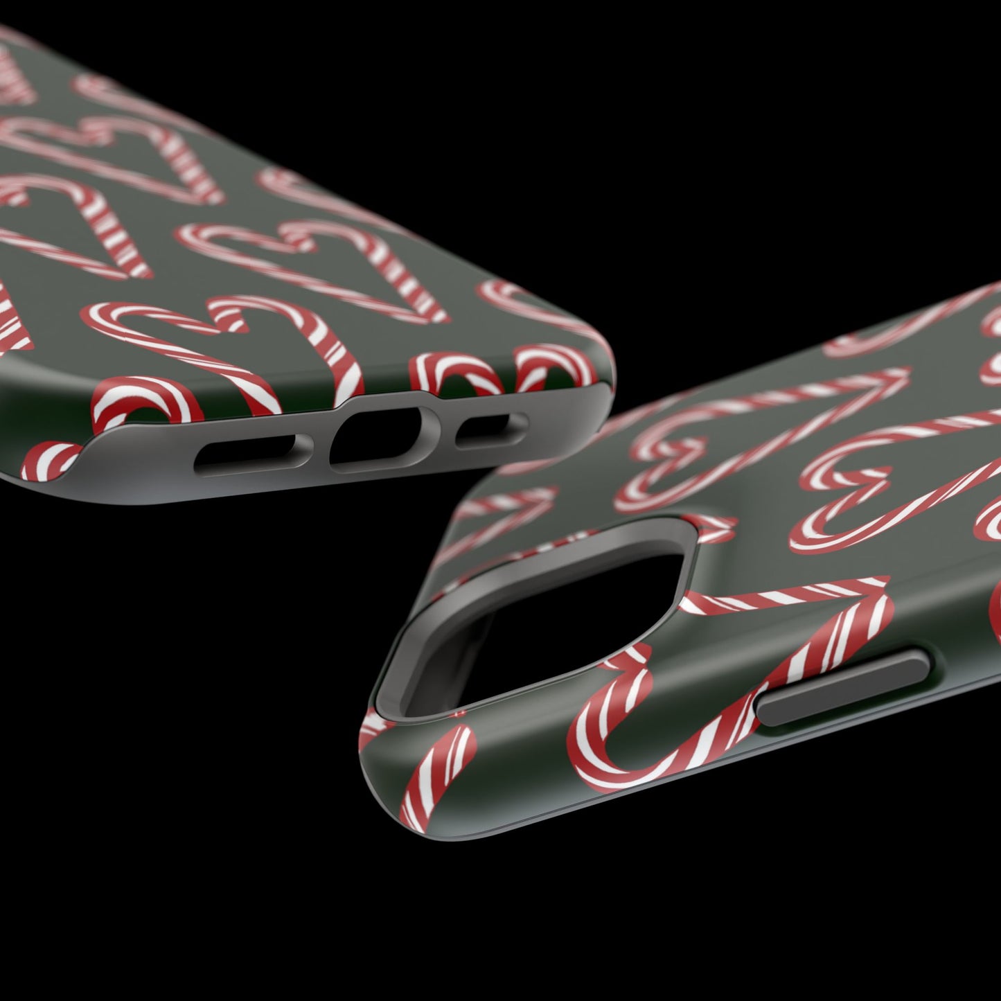 Candy Cane Heart MagSafe Impact-Resistant iPhone Case