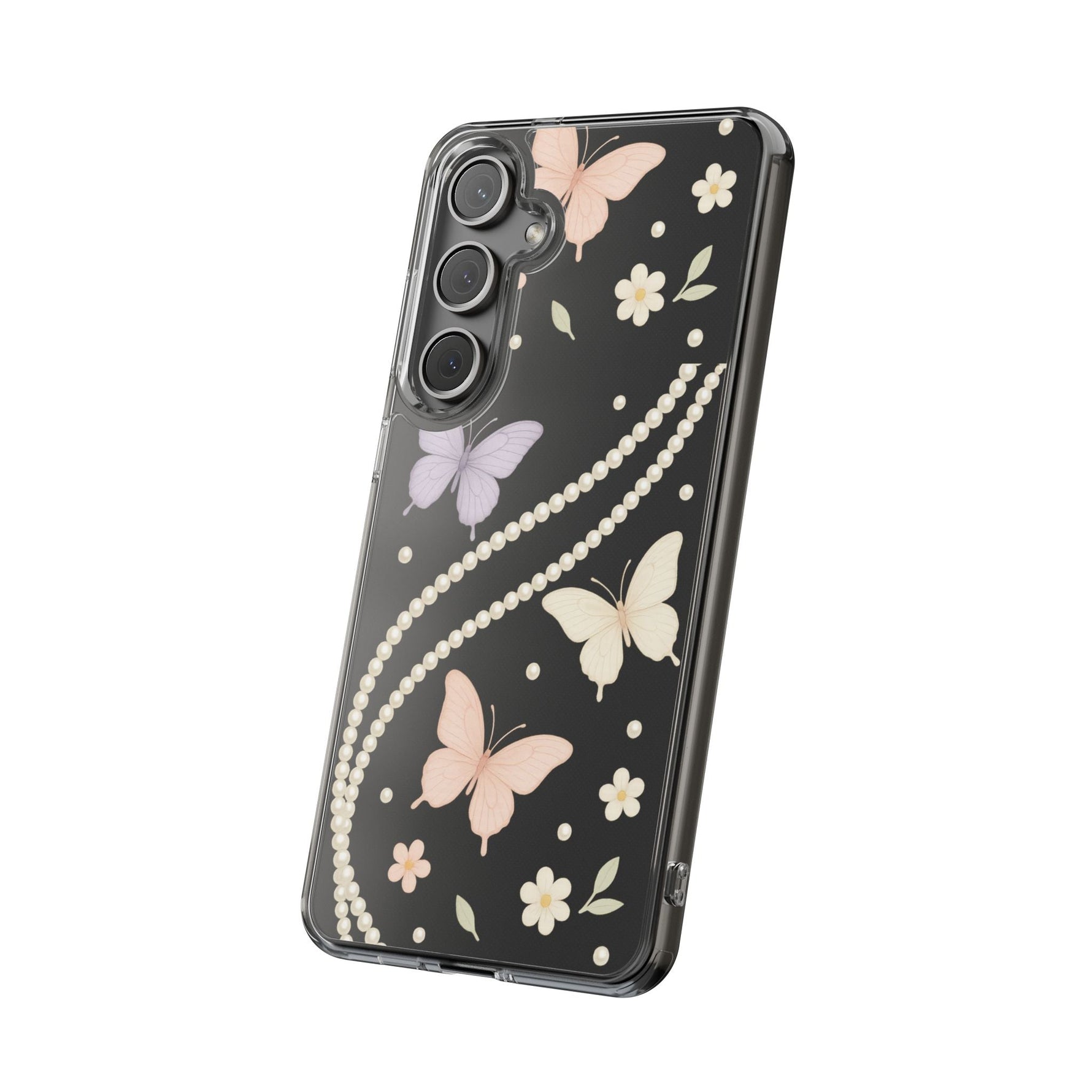 Butterfly Pearl Impact-Resistant Clear iPhone Case  Shamo's