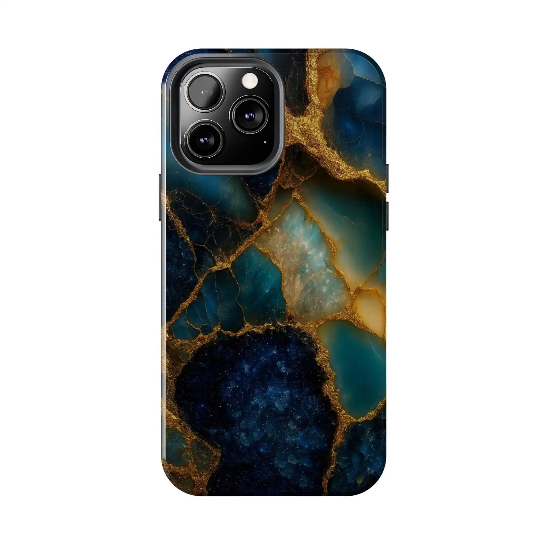 Blue Gold Agate Tough Phone Case Marble Stone Design  Shamo's