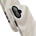 White Silk Gold Luxury iPhone Case with MagSafe  Shamo's