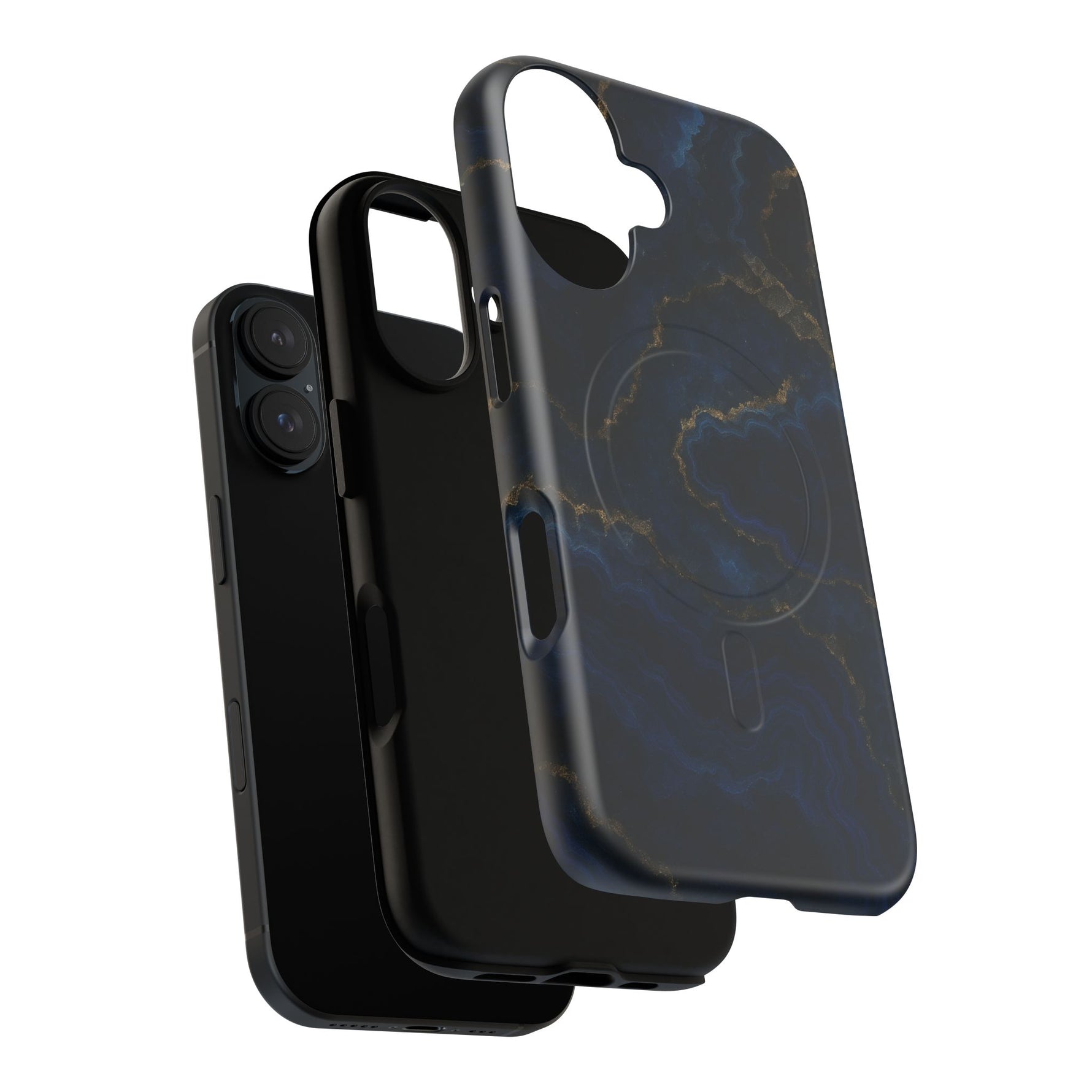 Midnight Marble iPhone Case with MagSafe - iPhone 17 / Glossy - Shamo's