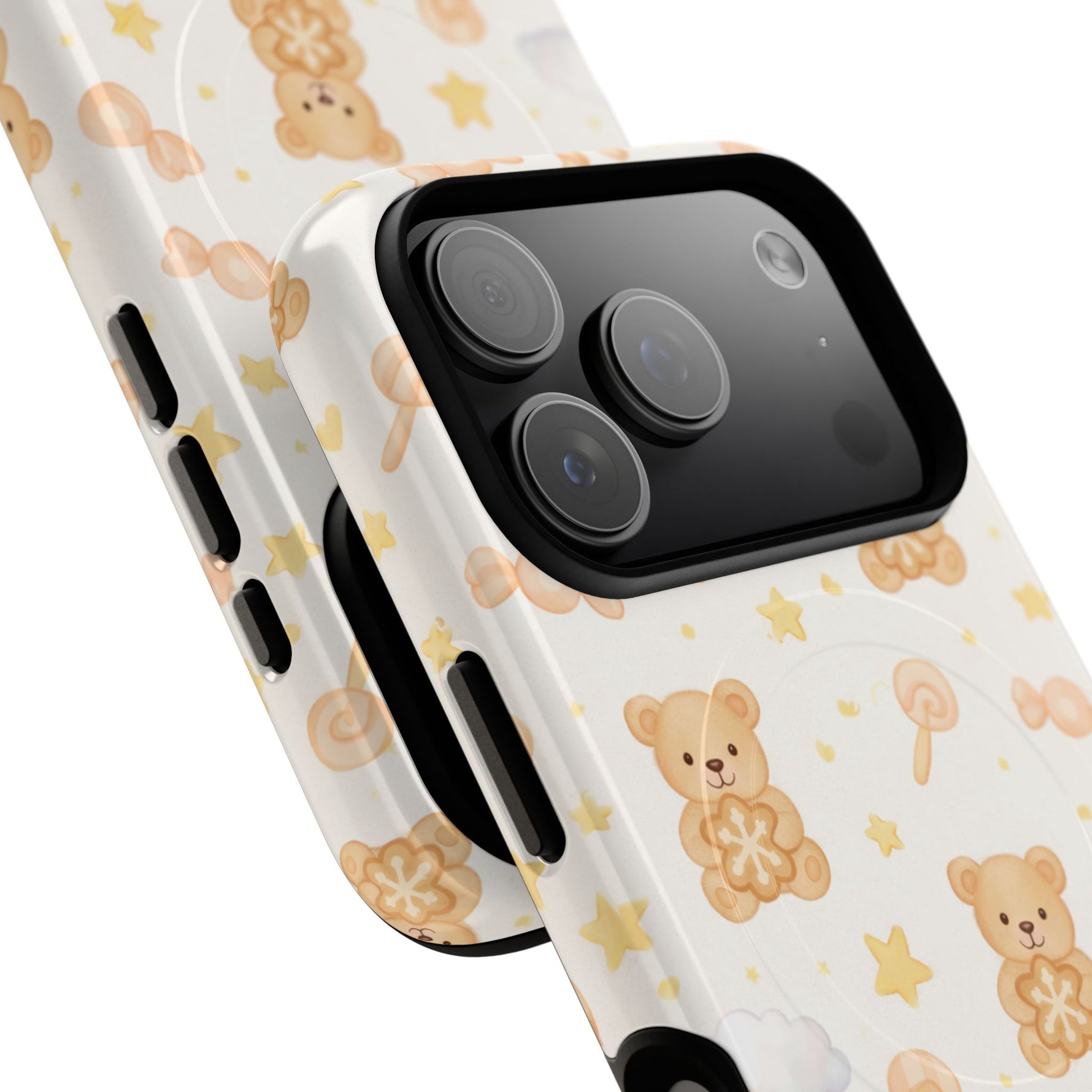 Beige Teddy Bear on Clouds iPhone Case with MagSafe