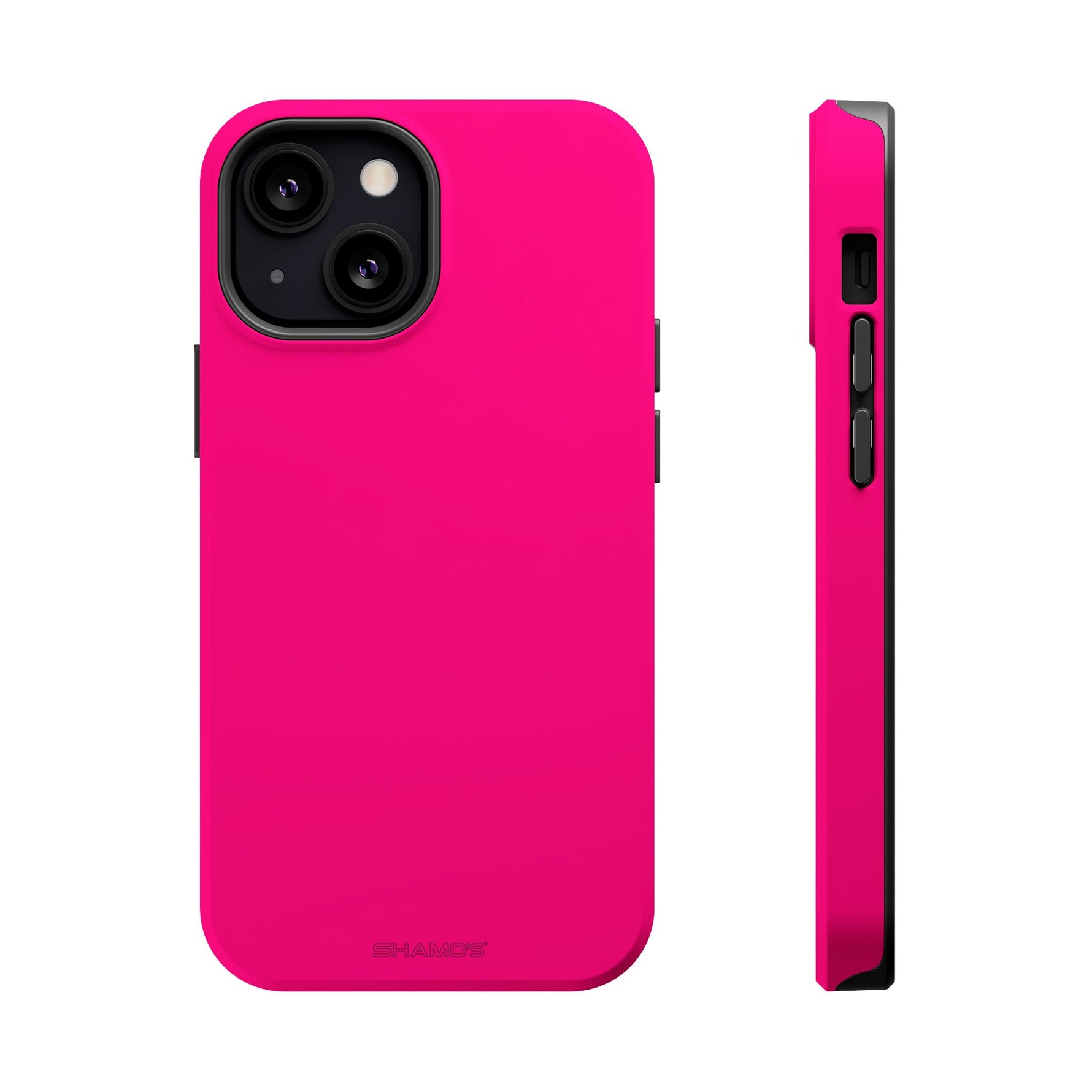 Neon Pink MagSafe Compatible Impact-Resistant Phone Case Hot Pink