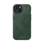 Topographic Green Magnetic Impact-Resistant iPhone Case | MagSafe compatible  Shamo's iPhone 15 / Matte