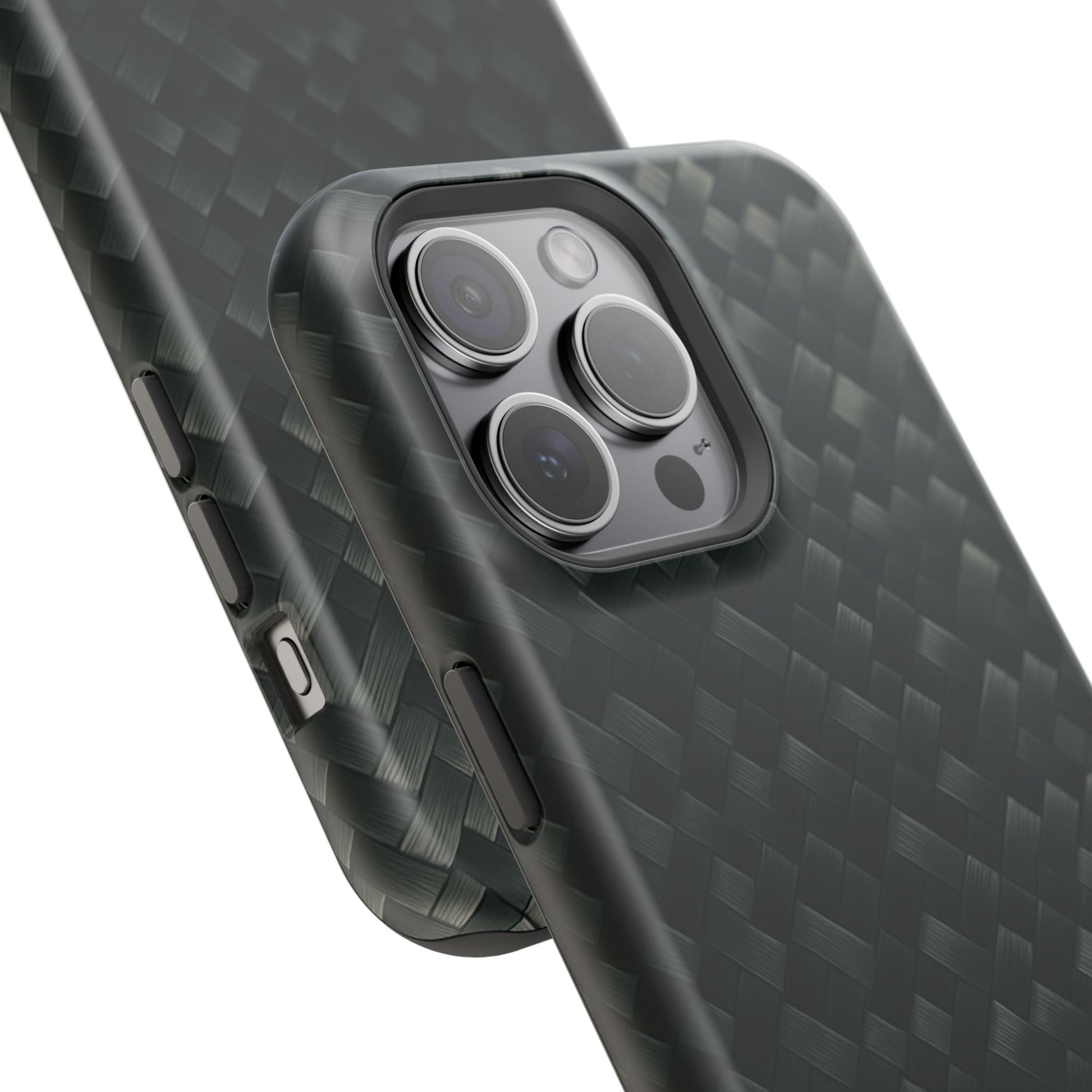 Dark Carbon Fiber Texture Magnetic Impact-Resistant iPhone Case | MagSafe compatible  Shamo's