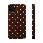 Polka Dot iPhone Case — Brown & Cream MagSafe Protective Cover