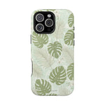 Tropical Monstera Phone Case, Impact-Resistant Magnetic iPhone Cover with MagSafe Compatibility