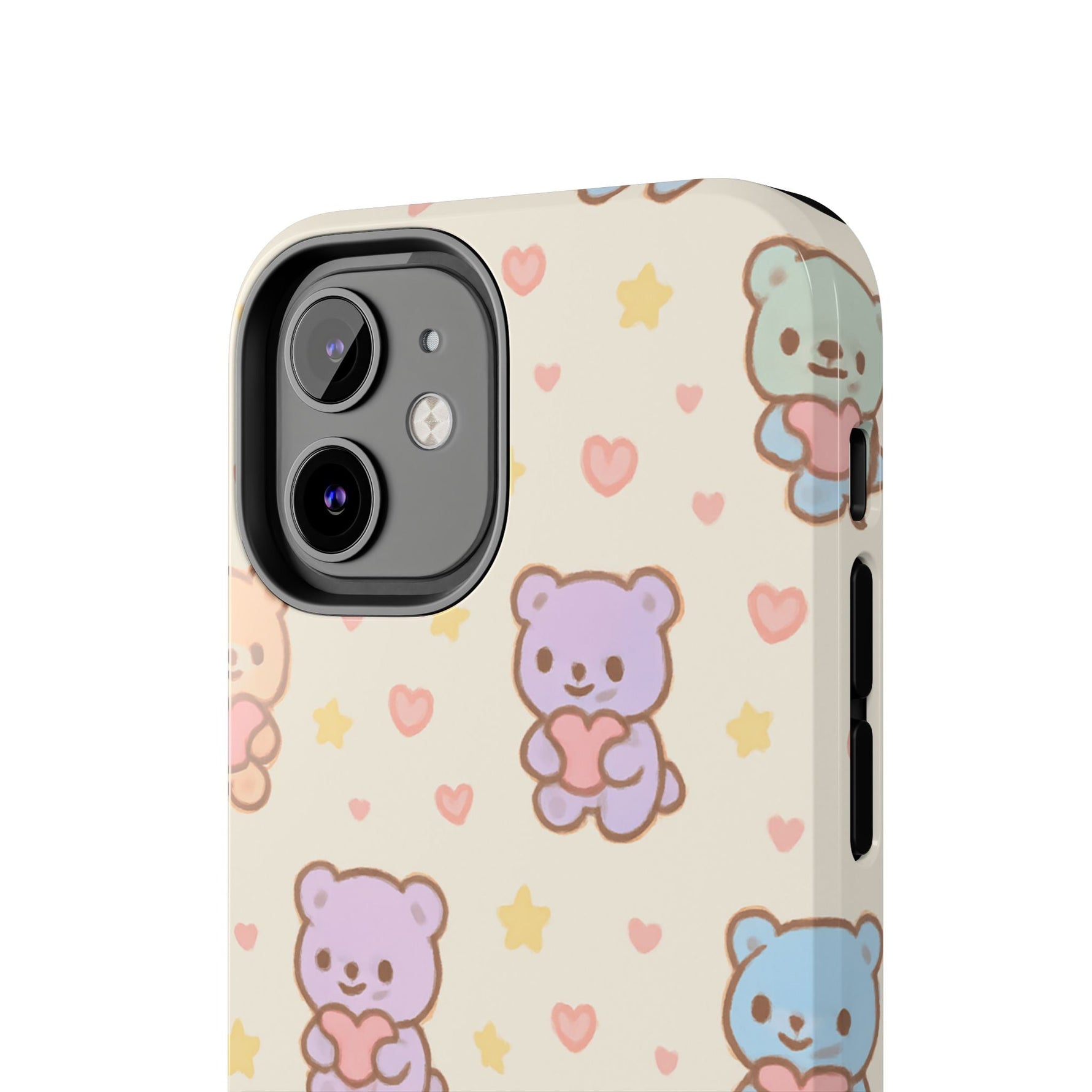 Cute Pastel Bear Impact Phone Case | Heart & Star Kawaii Pattern  Shamo's