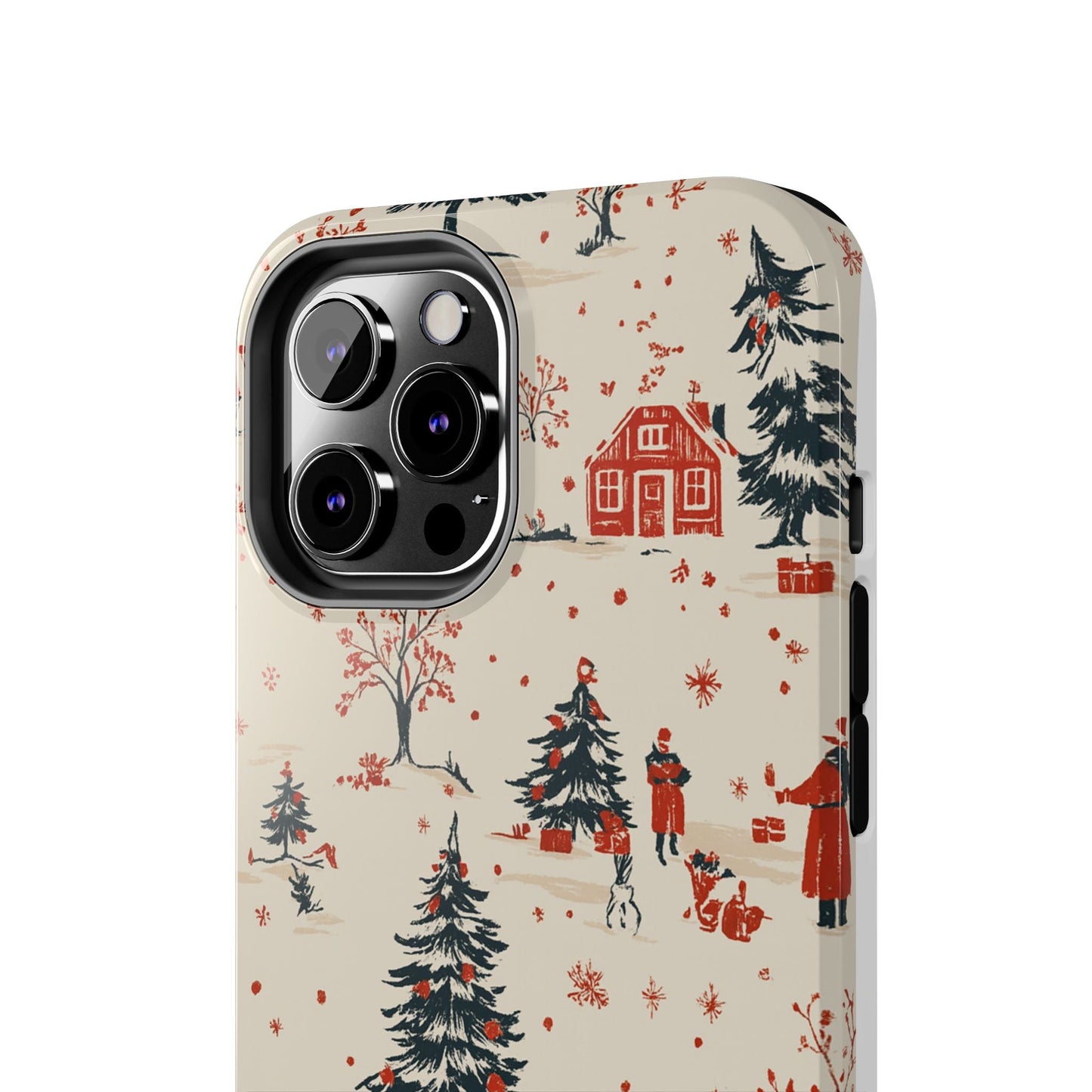 Winter Village Holiday Tough iPhone Case — Vintage Holidays & Snow Scene