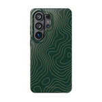 Topographic Green Magnetic Impact-Resistant iPhone Case | MagSafe compatible