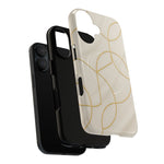 Gold Geometry on Silk Luxury Series iPhone Case with MagSafe  Shamo's