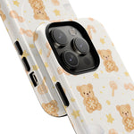Beige Teddy Bear on Clouds iPhone Case with MagSafe