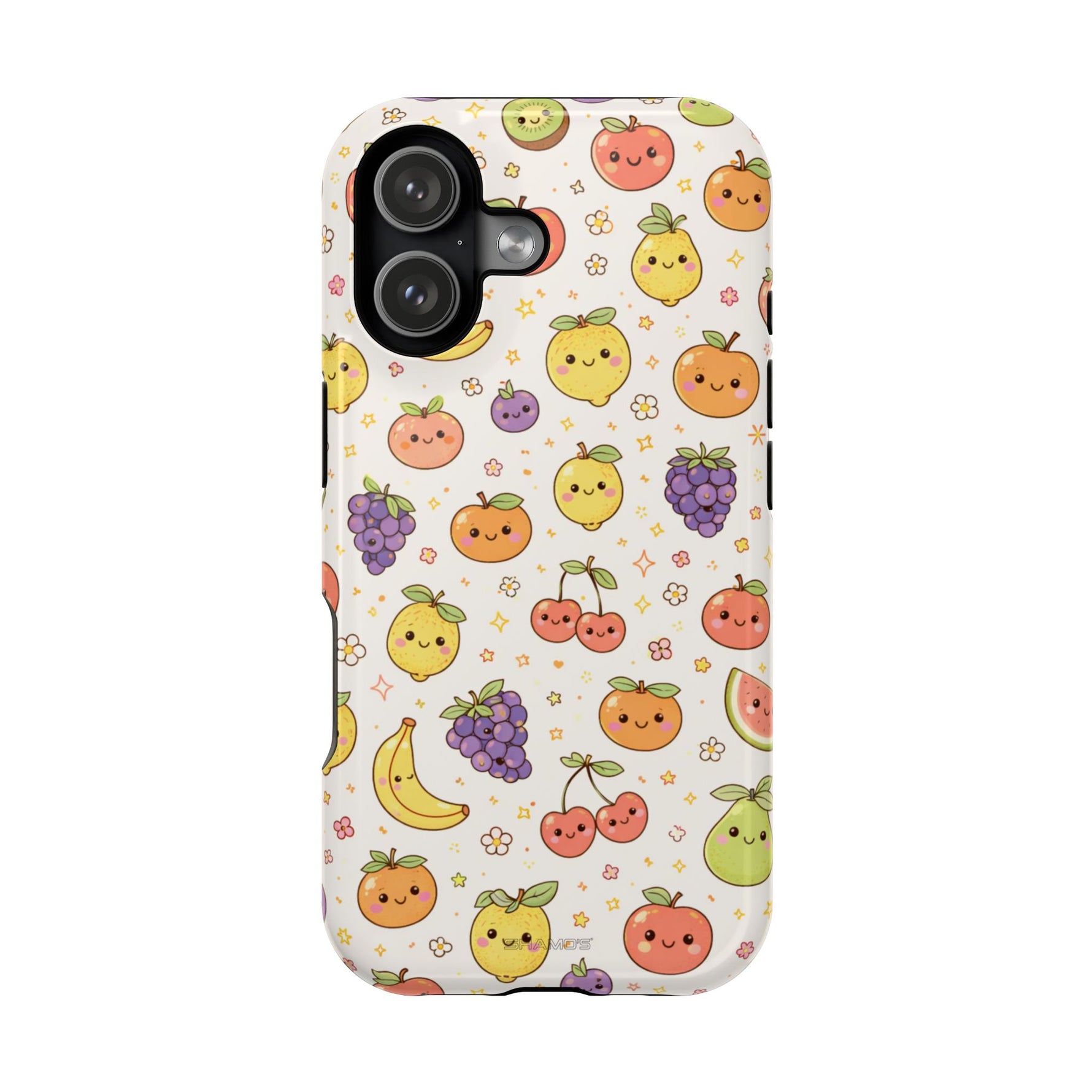 Cute Kawaii Fun Fruit Pattern Magnetic Impact-Resistant iPhone Case with MagSafe Compatibility