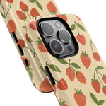 Strawberry Cherry Fruit Pattern iPhone Case | MagSafe Compatible - Shamo's