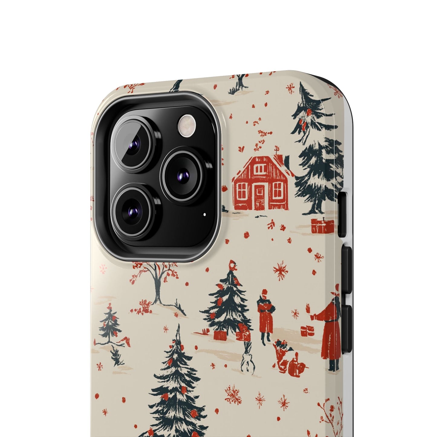 Winter Village Holiday Tough iPhone Case — Vintage Holidays & Snow Scene