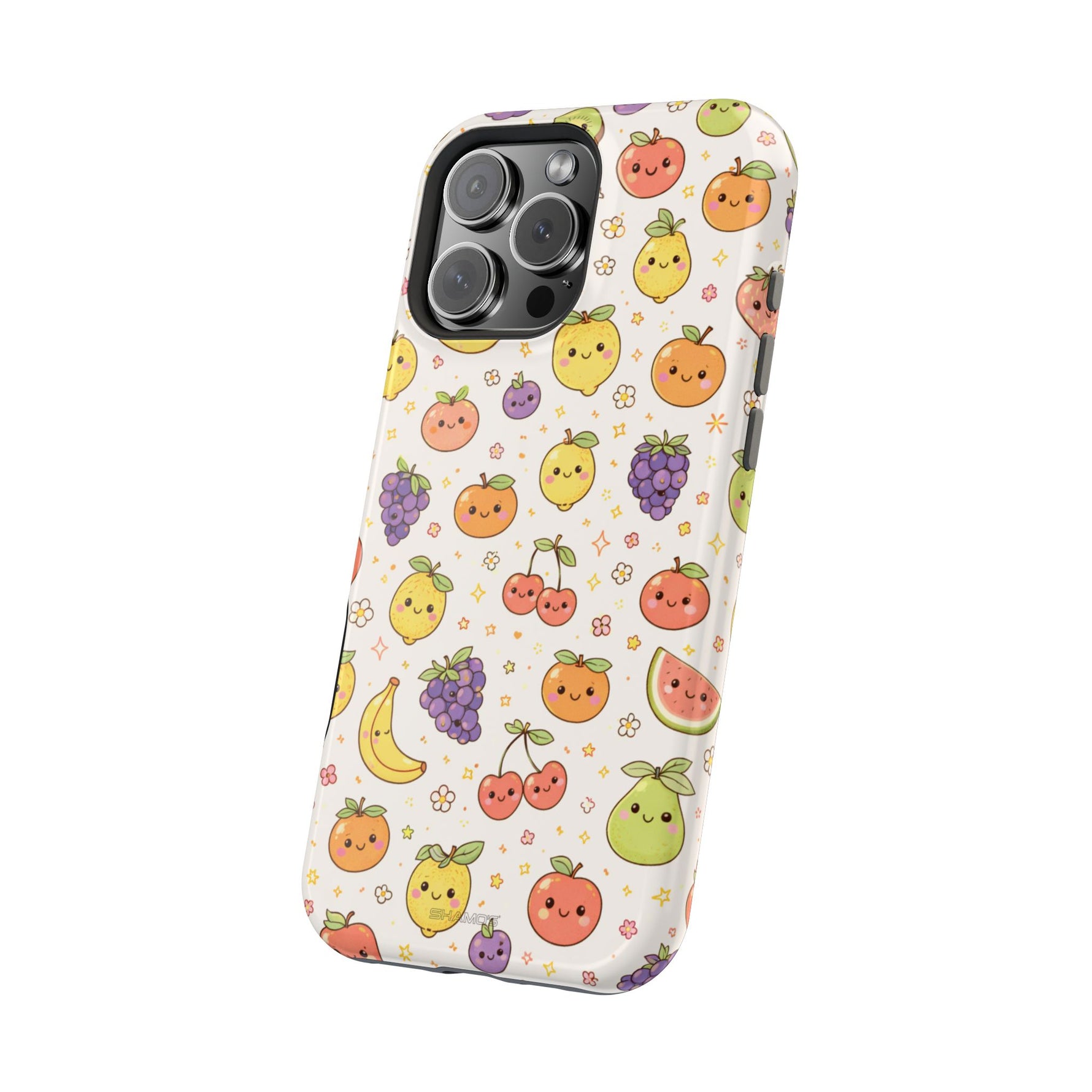 Cute Kawaii Fun Fruit Pattern Magnetic Impact-Resistant iPhone Case with MagSafe Compatibility