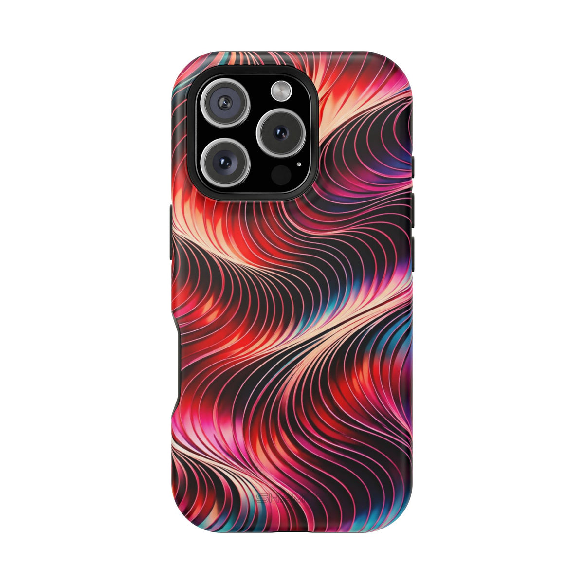 Abstract Red Wave Magnetic Impact-Resistant Phone Case | MagSafe