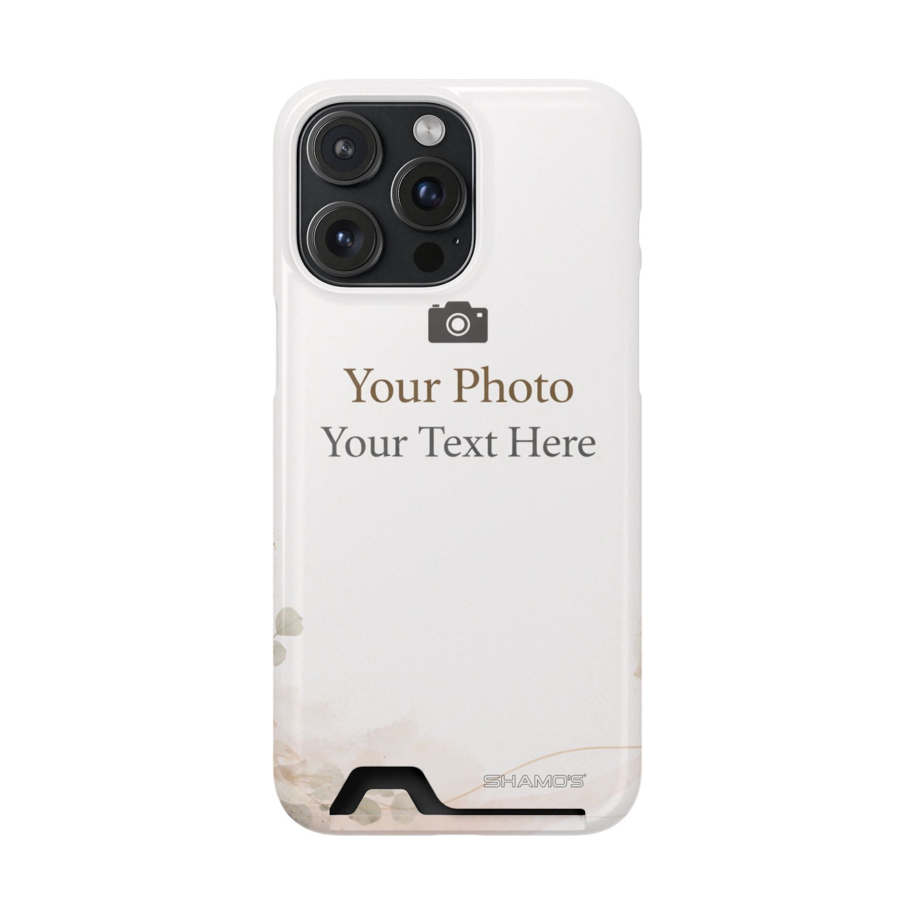 Personalizable Card-Holder Custom Phone Case | Add Your Own Photo and Text - iPhone 15 Pro Max / Glossy / With gift packaging - Shamo's